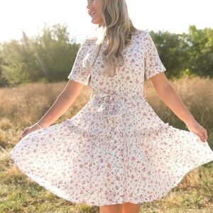 Ivy City Lola Dress, Full Skirt Shirt Dress with Ruffle Detail, Collar, XXS